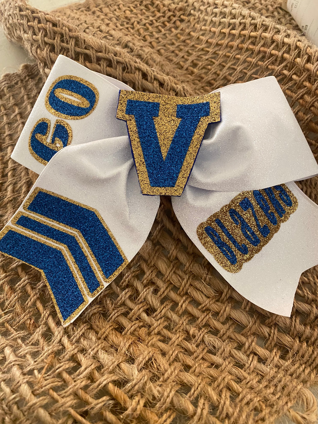 PREORDER: White V (Valley View) Bow- hair tie