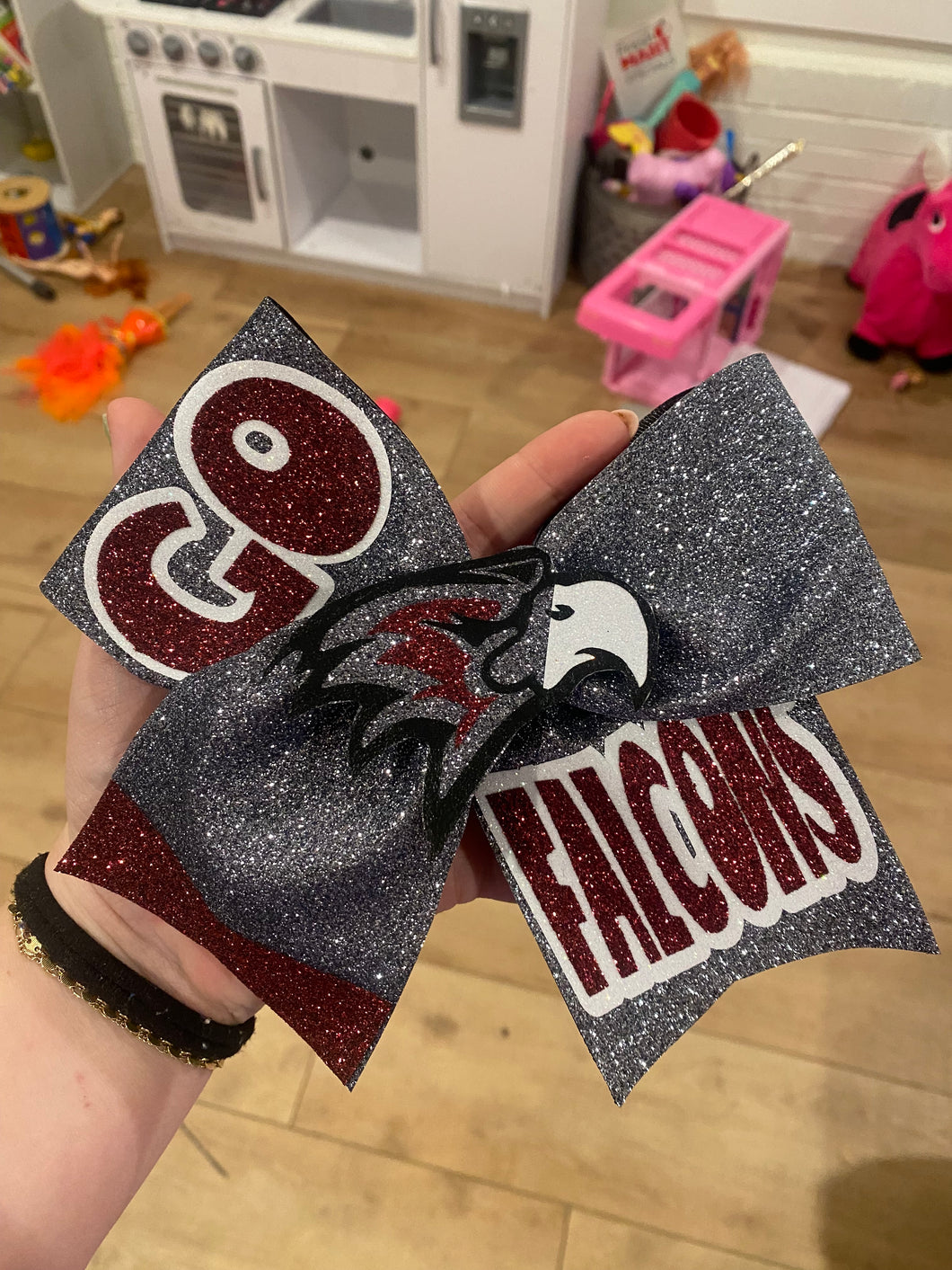 PREORDER:  CRA Falcons Bow- hair tie